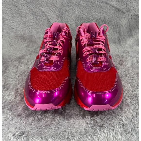 Nike Air Max 1 Premium Men's Sneakers Pink Red Size 13 Valentine's Rare - Picture 5 of 9